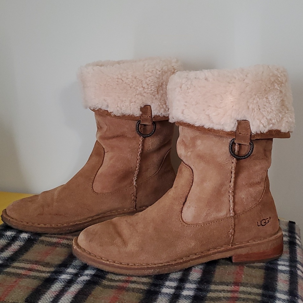 UGG Daphne Tall Suede Winter Boots in Chestnut Tan - Size 7 - Picture 6 of 9